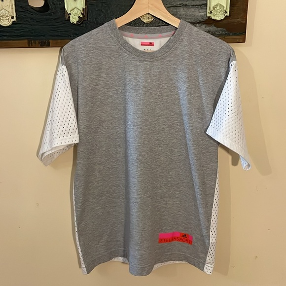 Adidas Stellasport Oversized Grey and White Mesh Back T-Shirt Size XS - Picture 7 of 16